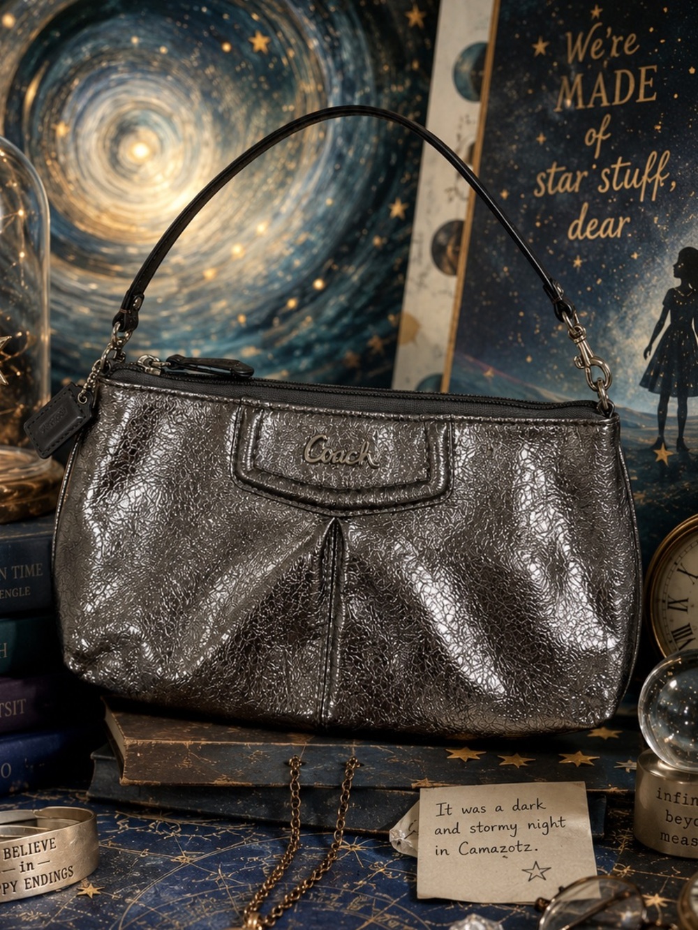 COACH Ashley Leather Large Wristlet Clutch EUC